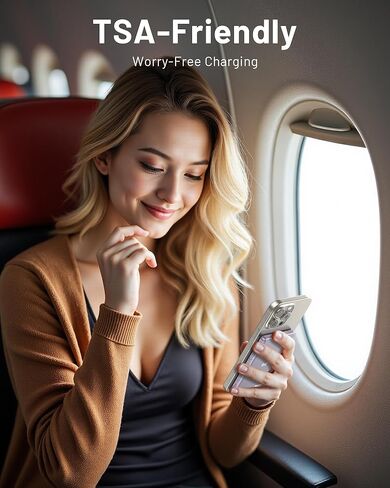 MagSafe Battery Pack Qi2 Certified 15W Fast Wireless Charging Power Bank 5000mAh,0.39" Ultra Slim Magnetic Portable Charger, PD20W USB C Cable, Travel Charger for iPhone 16/15/14/13/12 Series in Saudi Arabia