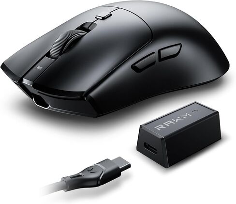 RAWM MH01PRO Wireless 8K Mouse Lightweight Gaming Mouse ، PAW 3950 Sensor Optical ، 30000 DPI ، تصميم swapple الساخن ، بطارية 600 مللي أمبير في الساعة ، والبراعة الإلكترونية وفئران ألعاب FPS ، و 8K Dongle مشمولة in Kuwait