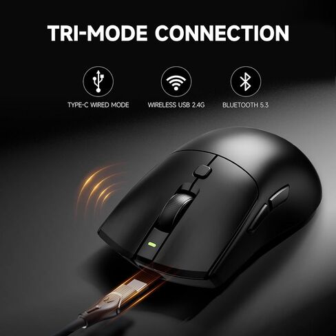RAWM MH01PRO Wireless 8K Mouse Lightweight Gaming Mouse ، PAW 3950 Sensor Optical ، 30000 DPI ، تصميم swapple الساخن ، بطارية 600 مللي أمبير في الساعة ، والبراعة الإلكترونية وفئران ألعاب FPS ، و 8K Dongle مشمولة in Kuwait