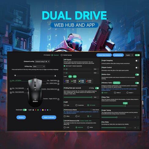 RAWM MH01PRO Wireless 8K Mouse Lightweight Gaming Mouse ، PAW 3950 Sensor Optical ، 30000 DPI ، تصميم swapple الساخن ، بطارية 600 مللي أمبير في الساعة ، والبراعة الإلكترونية وفئران ألعاب FPS ، و 8K Dongle مشمولة in Kuwait