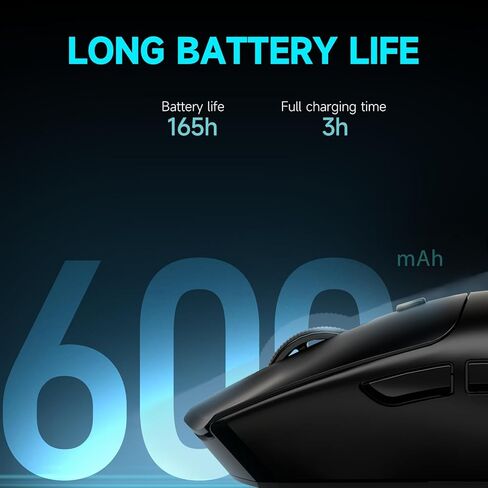 RAWM MH01PRO Wireless 8K Mouse Lightweight Gaming Mouse ، PAW 3950 Sensor Optical ، 30000 DPI ، تصميم swapple الساخن ، بطارية 600 مللي أمبير في الساعة ، والبراعة الإلكترونية وفئران ألعاب FPS ، و 8K Dongle مشمولة in Kuwait