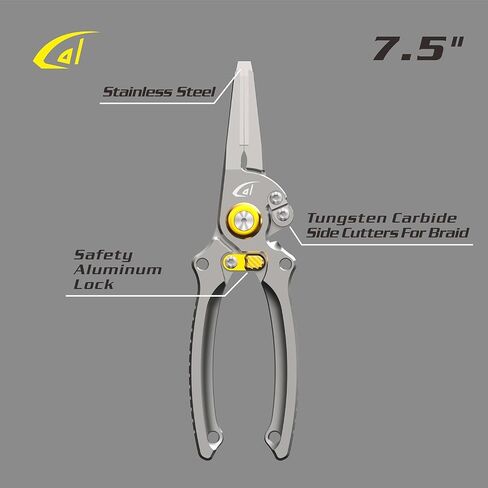 danco 7.5-Inch Aluminum Center Cutter Fishing Pliers with Sheath and Lock | 7.5-Inch Aluminum Center Cutter Fishing Pliers, Tungsten Carbide Cutters, Safety Lock, Sheath, Freshwater and Saltwater Use in Saudi Arabia