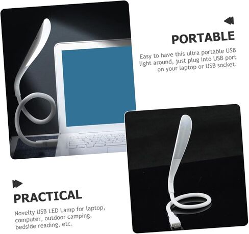 Doitool USB قابلة للضوء مصباح مصباح مصباح القراءة المحمولة للقراءة للمنزل والسفر مرنة لتصميم مرن لجهاز الكمبيوتر المحمول بجانب التخييم في الهواء الطلق مضغوط ضوء الليل in Kuwait