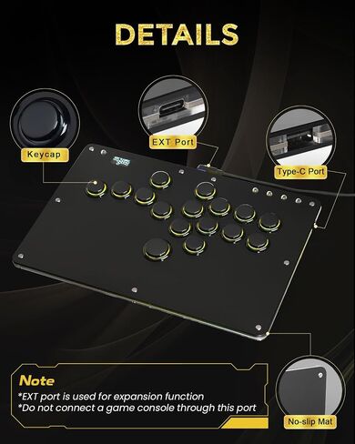 JZW-Shop Haute42 Arcade Stick T13, All-Button Arcade Controller for Switch/PC/PS4/PS3 /Steam Deck, Slim Arcade Fight Stick Game Keyboard with Turbo & Custom RGB, Supports Hot-Swap & SOCD in Kuwait