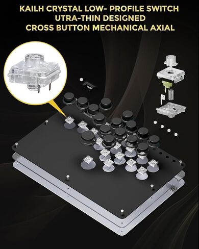 JZW-Shop Haute42 Arcade Stick T13, All-Button Arcade Controller for Switch/PC/PS4/PS3 /Steam Deck, Slim Arcade Fight Stick Game Keyboard with Turbo & Custom RGB, Supports Hot-Swap & SOCD in Kuwait