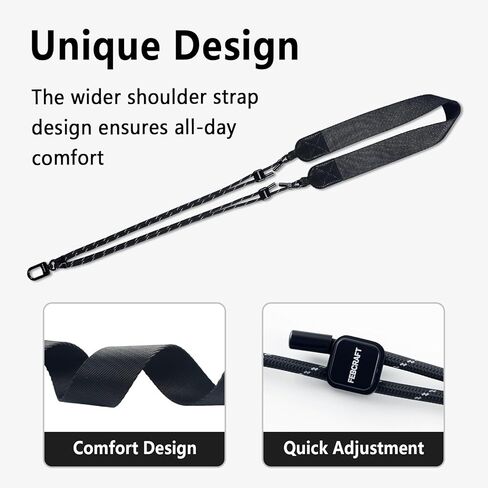 Phone Lanyard Crossbody - حزام هاتف قابل للتعديل ومريح للسفر ، والاستخدام في الهواء الطلق ، والاستخدام اليومي ، وملاءمة عالمية للرجال والنساء (أسود) in Kuwait