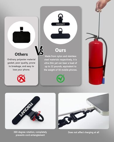 Phone Lanyard Crossbody - حزام هاتف قابل للتعديل ومريح للسفر ، والاستخدام في الهواء الطلق ، والاستخدام اليومي ، وملاءمة عالمية للرجال والنساء (أسود) in Kuwait