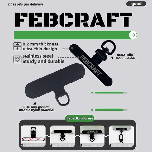 Phone Lanyard Crossbody - حزام هاتف قابل للتعديل ومريح للسفر ، والاستخدام في الهواء الطلق ، والاستخدام اليومي ، وملاءمة عالمية للرجال والنساء (أسود) in Kuwait