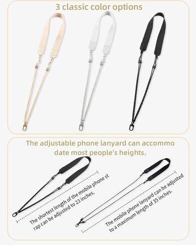 Phone Lanyard Crossbody - حزام هاتف قابل للتعديل ومريح للسفر ، والاستخدام في الهواء الطلق ، والاستخدام اليومي ، وملاءمة عالمية للرجال والنساء (أسود) in Kuwait