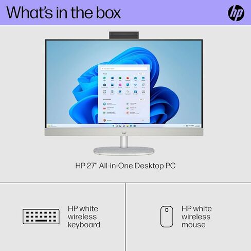 HP 2025 27" FHD All-in-One Touchscreen Desktop, Intel Ultra 7 155U 12-Core (4.8GHz), 64 GB DDR5, 1 TB SSD, Anti-Glare IPS, Adjustable Angle, Intel Graphics, Wi-Fi 6, Windows 11 Pro, w/Accessories in Saudi Arabia