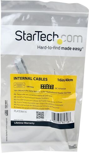 Startech.com 16in (40 سم) 9 PIN Serial Male to 10 Pin Motherboard Sloter Plate - محول المنفذ التسلسلي للوحة الأم (plate9m16) ، رمادي (حزمة 3) in Saudi Arabia