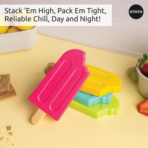 OTOTO NEW - ICE POPS Popsicle Ice Packs for Jund Joxes - Higds Funny ، إكسسوارات المطبخ اللطيفة ، أدوات المطبخ الباردة ، هدايا المطبخ في الفيل الأبيض ، حزم ثلج قابلة لإعادة الاستخدام لحزم البرد الباردة in Kuwait