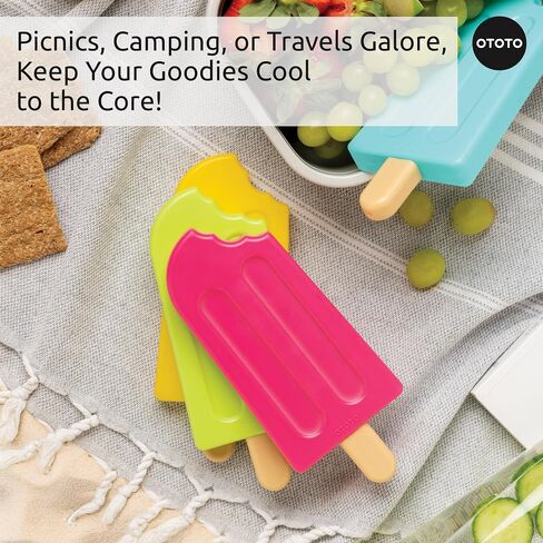 OTOTO NEW - ICE POPS Popsicle Ice Packs for Jund Joxes - Higds Funny ، إكسسوارات المطبخ اللطيفة ، أدوات المطبخ الباردة ، هدايا المطبخ في الفيل الأبيض ، حزم ثلج قابلة لإعادة الاستخدام لحزم البرد الباردة in Kuwait