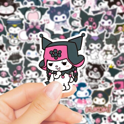 50pcs Kawaii Hello Kitty ملصقات الرسوم المتحركة الأنيمي للمياه زجاجة ماء الكمبيوتر كمبيوتر الهاتف حالة الأمتعة محمول التزلج على الجليد هدايا للأطفال المراهقين البالغين in Kuwait