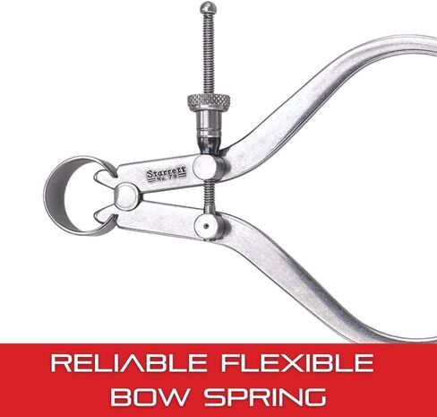 Starrett Toolmakers Spring-Type Caliper and Divider with Bow Spring and Hardened Fulcrum Stud - 6" Size and Capacity, Spring Joint Type - 277-6 in Kuwait