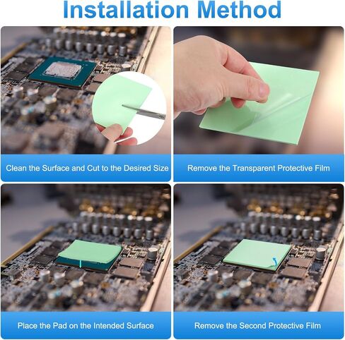 PATIKIL THERMAL PADS 100X100X1.5MM ، 4 حزمة لوح حراري تبريد السيليكون ل CPU GPU IC PCIE M.2 2280 SSD NVME DISTINK ، الأخضر in Saudi Arabia