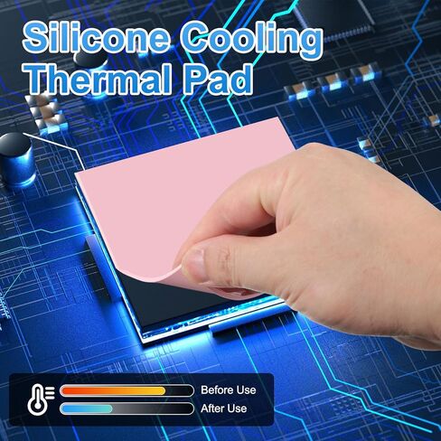 PATIKIL THERMAL PADS 100X100MM ， 0.5mm+1mm+1.5mm+2mm ، 8 pack silicone تبريد وسادة حرارية لـ CPU GPU IC PCI in Saudi Arabia