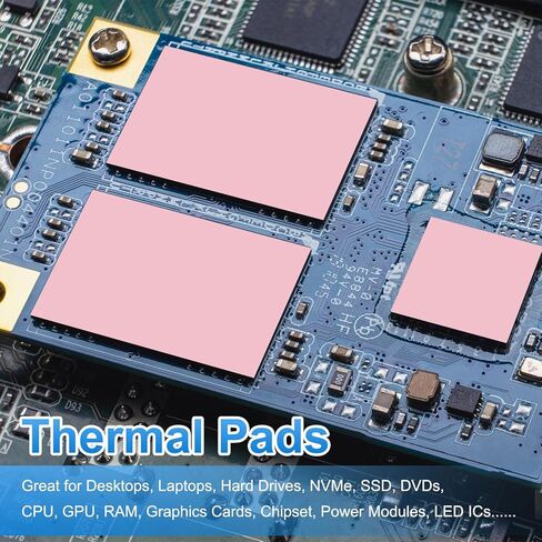 PATIKIL THERMAL PADS 100X100MM ， 0.5mm+1mm+1.5mm+2mm ، 8 pack silicone تبريد وسادة حرارية لـ CPU GPU IC PCI in Saudi Arabia