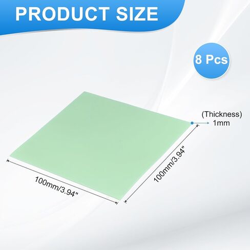 PATIKIL THERMAL PADS 100X100X1MM ، 8 عبوة حزمة تبريد وسادة حرارية ل CPU GPU IC PCIE M.2 2280 SSD NVME DISTINK ، GREEN in Saudi Arabia