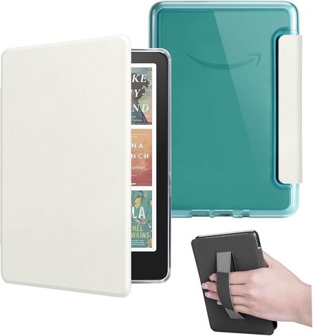 حافظة مع حزام يد لجهاز Kindle Paperwhite الجيل الثاني عشر 2024 مقاس 7 بوصات، وردي ساكورا in Kuwait