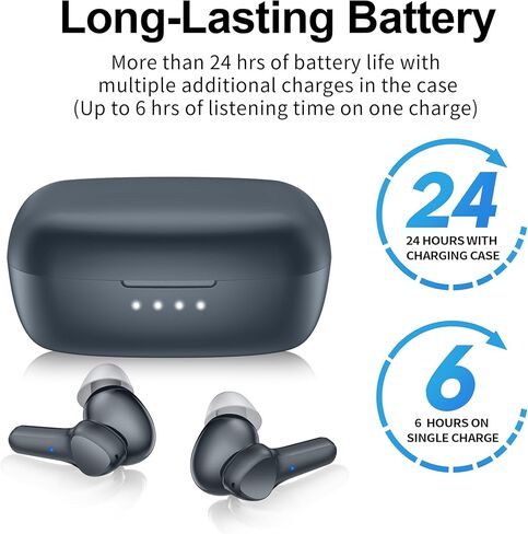 سماعات الأذن اللاسلكية ، سماعات الصوت العميقة الصوتية العميقة العميقة Hi-Fi STEREO HELD IPX8 PLUETOOTH 5.3 مع 4 ميكروفون in Kuwait