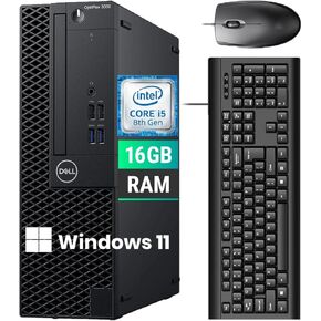 Dell Optiplex 3060 SFF كمبيوتر سطح المكتب ، Intel Core I5-8400 ، ذاكرة الوصول العشوائي 16 جيجابايت ، 512 جيجابايت SSD ، لوحة المفاتيح والماوس ، WiFi ، Bluetooth ، Windows 11 Pro (متجدد) in Kuwait