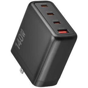 140W USB C Charger, 4-Port Foldable Compact Fast Laptop Charger Power Adapter, Advanced GaN Wall Charger, Compatible for MacBook Pro/Air, iPad Pro, iPhone 16, Galaxy S25, Steam Deck, and More (White) in Saudi Arabia