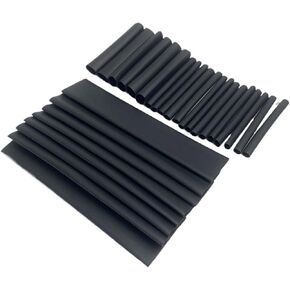 127pcs/lot Heat Shrink Tubing 7.28m 2:1 Black Tube Car Cable Sleeving Assortment Wrap Wire Kit with Polyolefin Assortment in Kuwait