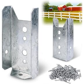 LukLoy Fence Bracket Repair Kit 10 Pack Galvanized 2x4 Brackets for Wood Rail Includes 70pcs 304 Stainless Steel Screws in Saudi Arabia