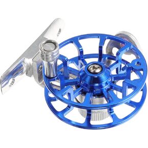 Popetpop الألومنيوم سبيكة ذبابة الصيد بكرة الصيد القوية كرابي عجلة الصيد مع قدم مركبة عالية الكثافة لقارب الشعاب المرجانية في الهواء الطلق استخدام اليد اليمنى الأزرق in Kuwait