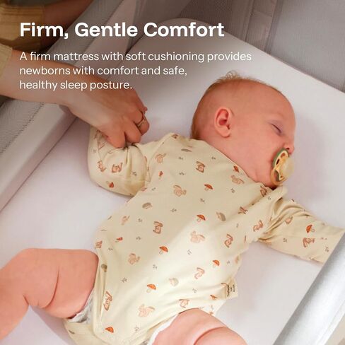 Harppa Cuddly Baby Bassinet Beder Sleeper ، 3 في 1 bassinet هزاز مع مرتبة وغطاء ناعم ، جوانب شبكية كاملة ، 5 ارتفاع قابل للتعديل مع عجلات للحديدين الجدد in Kuwait