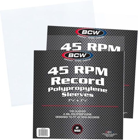 BCW 7" 45 RPM Outer Sleeves – 200 Pack | Crystal Clear 2 Mil Poly | Protects Album Covers from Dust & Scratches | Archival Storage for Collectors in Saudi Arabia