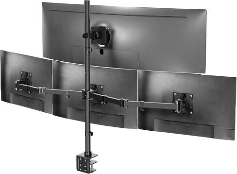 VIVO Quad Monitor Extra Tall Desk Mount for up to 49 inch Ultrawides on Top Bracket and 27 inch Screens on Lower Brackets, Holds up to 44 lbs, Black, STAND-V104T in Saudi Arabia