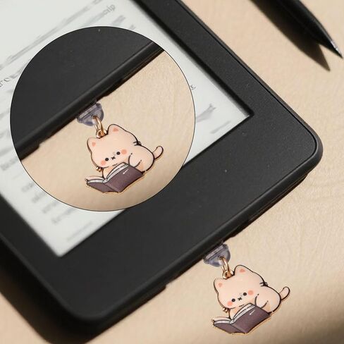 7pcs Cat Dust Slug Scarms for Kindle ، Cover USB C Port Cover Cover Cover Cap Protector و Decorating Accessories Charm for e-Readers Women Tethings Cat Lover Gifts in Saudi Arabia
