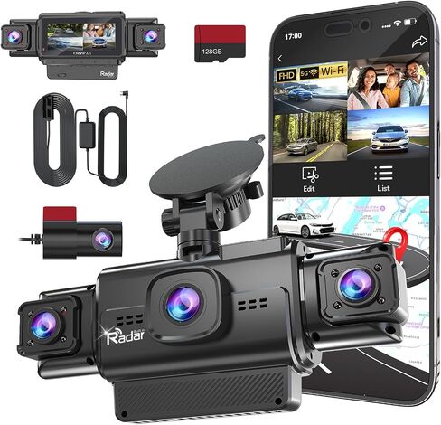 4 قناة 360 عرض Dash Cam الأمامي والخلف داخل الكاميرا للسيارات ، وضع وقوف السيارات Radar 24H ملليمتر ، و WIFI على نطاق واسع ، GPS ، الرؤية الليلية ، شاشة 3.18 بوصة ، 170 زاوية واسعة ، WDR ، بطاقة 128G in Kuwait