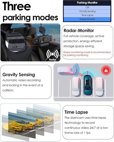 4 قناة 360 عرض Dash Cam الأمامي والخلف داخل الكاميرا للسيارات ، وضع وقوف السيارات Radar 24H ملليمتر ، و WIFI على نطاق واسع ، GPS ، الرؤية الليلية ، شاشة 3.18 بوصة ، 170 زاوية واسعة ، WDR ، بطاقة 128G in Kuwait