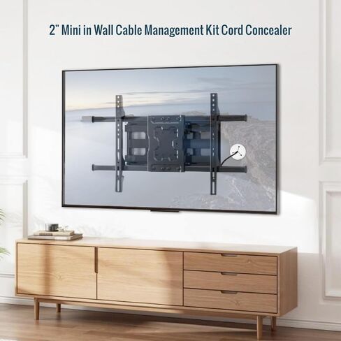 Tecmojo TV Cord Hider for Wall Mounted TV – 2" Mini in Wall Cable Management Kit, Fits 3 Low Voltage Cables – Best for Mounted TVs, Speakers, Desks, 4 Pack in Saudi Arabia