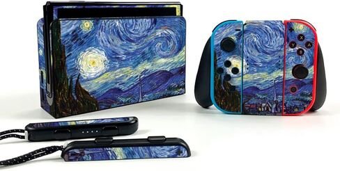 Mayyskins الجلد متوافق مع Nintendo Switch OLED - Starry Night | غلاف الالتفاف الواقي ، الدائم ، والفريد من نوعه | من السهل تطبيق الأنماط وإزالتها وتغييرها | صنع في الولايات المتحدة in Saudi Arabia