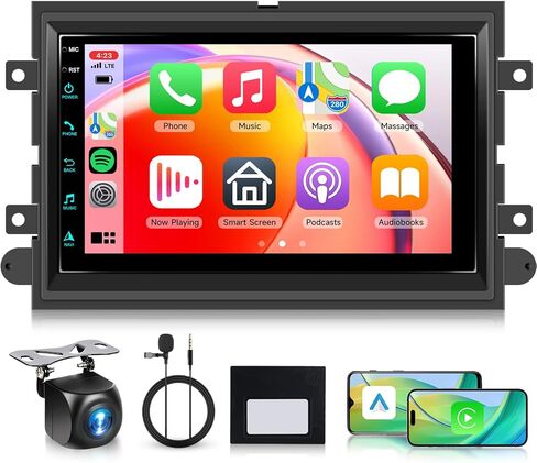 4 CORE+64G Android 13 Car Radio Stereo for Ford F150 F250 F350 2004-2014 ، 7 incs stereo car stereo carplay Andriod Auto ، Bluetooth ، GPS ، SWC ، WiFi ، FM ، HD Camera Backup Camera in Saudi Arabia