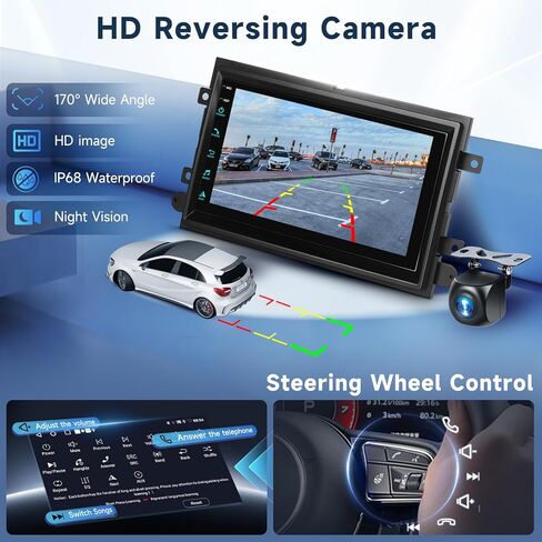 4 CORE+64G Android 13 Car Radio Stereo for Ford F150 F250 F350 2004-2014 ، 7 incs stereo car stereo carplay Andriod Auto ، Bluetooth ، GPS ، SWC ، WiFi ، FM ، HD Camera Backup Camera in Saudi Arabia
