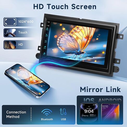 4 CORE+64G Android 13 Car Radio Stereo for Ford F150 F250 F350 2004-2014 ، 7 incs stereo car stereo carplay Andriod Auto ، Bluetooth ، GPS ، SWC ، WiFi ، FM ، HD Camera Backup Camera in Saudi Arabia