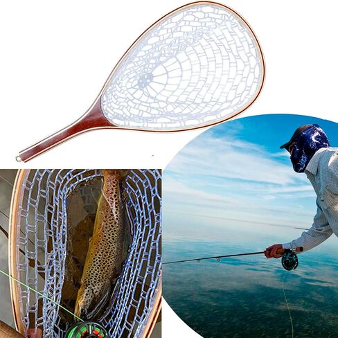 Wooden Fishing Nets - Rubber Fishingnets, Fly Fishing Dipnets, Fishing Nets with Handles in Kuwait