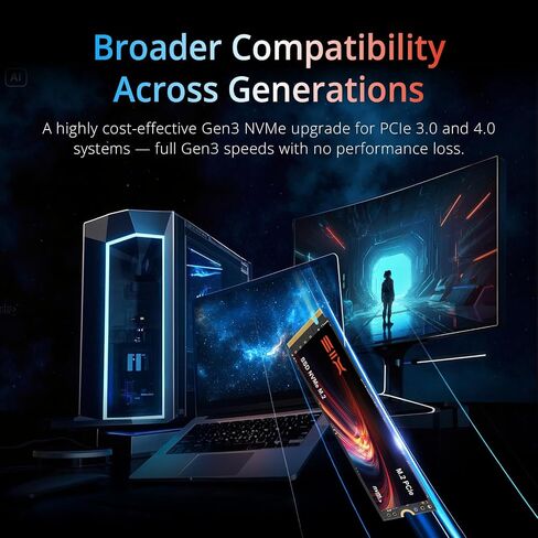 SIX X4000 512G M.2 SSD PCIe Gen3x4 NVME SSD Solid State Drive - Up to 3000MB/s Read, 1300MB/s Write in Saudi Arabia
