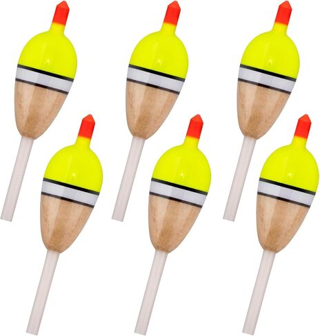 Dr.Fish 6 Pack Fishing Bobber Floats Balsa Wood Slip Bobbers for Fishing Crappie Trout Bass Bluegill Panfish Catfish Walleye in Saudi Arabia