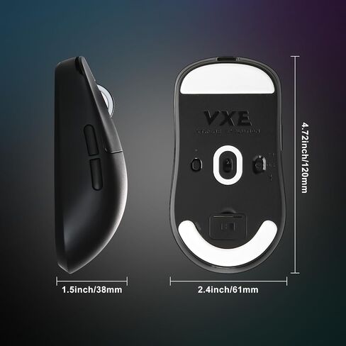 R1 SE+ Mouse Wireless Gaming Mouse ، 18000 DPI ، مستشعر PAW3395 SE عالي الدقة ، 55 جرام خفيفة الوزن ، MODE-MODE 2.4G/BT5.0/USB-C ، الفئران المبرمجة المبرمجة مناسبة لأجهزة الكمبيوتر المحمولة/MAC (White) in Kuwait