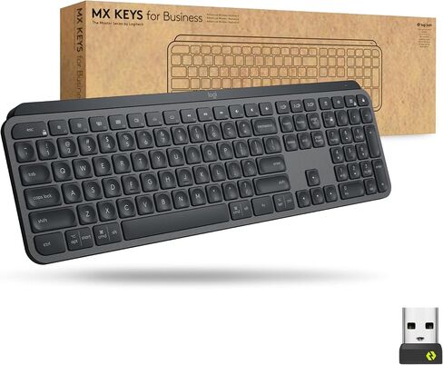 Logitech MX Keys for Business Wireless Illuminated Keyboard - Graphite | Quiet Perfect-Stroke keys, Multi-Device & Multi-OS, globally certified, Windows/Mac/Chrome/Linux, Logi Bolt technology, USB-C in Saudi Arabia