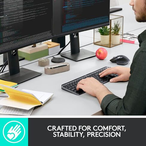 Logitech MX Keys for Business Wireless Illuminated Keyboard - Graphite | Quiet Perfect-Stroke keys, Multi-Device & Multi-OS, globally certified, Windows/Mac/Chrome/Linux, Logi Bolt technology, USB-C in Saudi Arabia