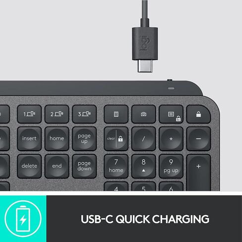 Logitech MX Keys for Business Wireless Illuminated Keyboard - Graphite | Quiet Perfect-Stroke keys, Multi-Device & Multi-OS, globally certified, Windows/Mac/Chrome/Linux, Logi Bolt technology, USB-C in Saudi Arabia