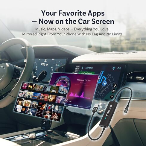 Ottocast Mirror Touch ، 3 في 1 شاشة متطابقة محول للسيارة مع محول Carplay اللاسلكي ، Wach Video على شاشة السيارة من هاتف iPhone 15+ و Android مع DP ، لسيارات CarPlay السلكية OEM (2016+) in Kuwait