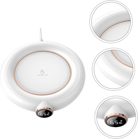 USB Heated Coffee Mug Warmer Adjustable Temperature Settings Electric Heating Coaster for Milk and Coffee Anti-Scald Design for Desk Use in Saudi Arabia